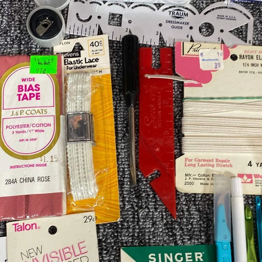 Singer Wrights Vintage Sewing Notions Lot Unisex OS Mixed Retro Craft‎ Supplies